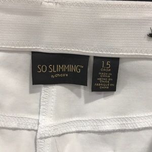Chico’s So Slimming 1.5/Size 10/Reg White Pant